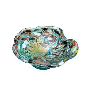 Vintage Murano Tutti Frutti Hand Blown Art Glass Bowl